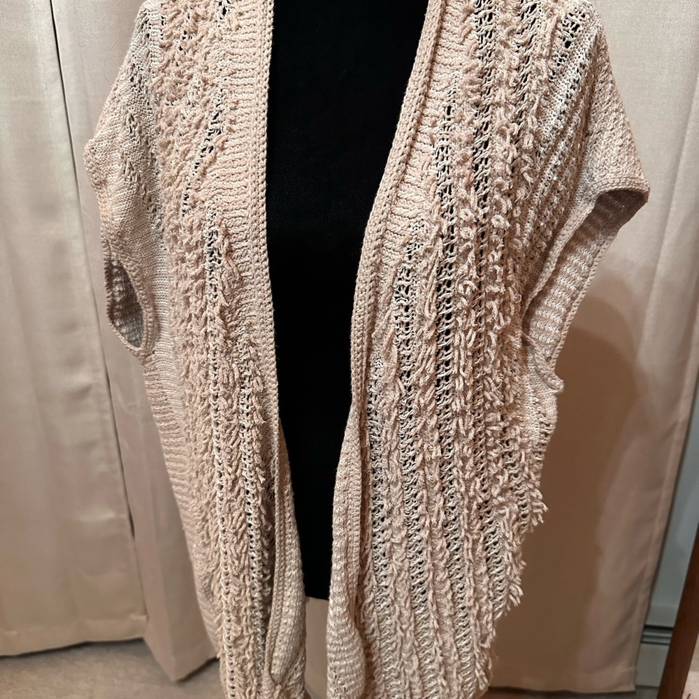 Open-Front Cream Knit Sweater Cardigan - Women's